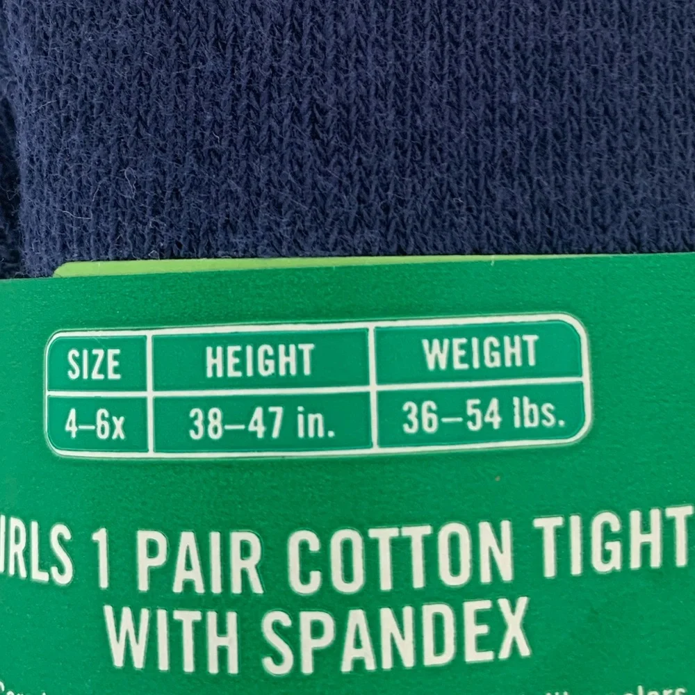 NWT Circo Tights Girls Size 4-6X Navy Blue 1 Pair Solid Cotton Spandex Neutral